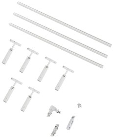 Модерна релсова система за осветление с 6 бели прожектора 1-фазов - Slimline Uzzy