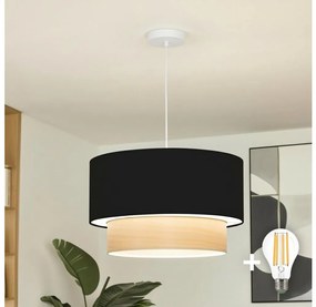 Brilagi - LED полилей на кабел CERIA 1xE27/40W/230V Ø 50 см черен/бежов