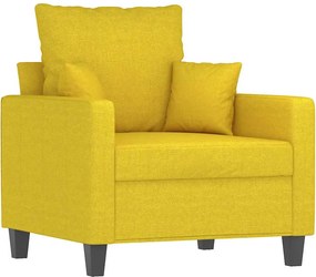 359256 vidaXL Кресло, светложълто, 60 см, текстил