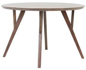 Кафява кръгла трапезна маса с акациев плот ø 140 cm Quenza – Light &amp; Living