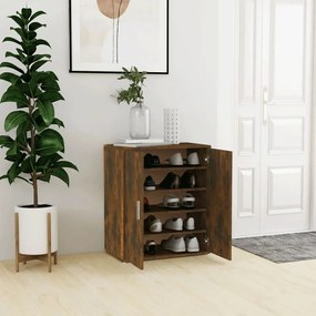 816008 vidaXL Шкаф за обувки, опушен дъб, 60x35x70 см, инженерно дърво