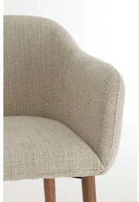 Бежови тапицирани трапезни столове в комплект с подлакътници 2 бр. Blaine – Light &amp; Living