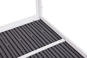 Голяма градинска маса в сиво с бели крака