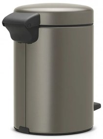 Кош за боклук с педал Brabantia NewIcon 648999, 3 л, Плавно затваряне, Противоплъзгаща основа, Сив