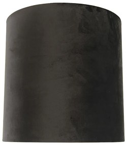 Кадифен абажур черен 40/40/40 със златист интериор