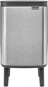 Кош за боклук Brabantia Bo Small Hi 1006642, 4 л, Плавно и безшумно отваряне, Противоплъзгаща основа, Устойчив на пръстови отпечатъци, Инокс/Мат