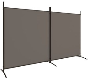 350276 vidaXL Параван за стая, 2 панела, антрацит, 348x180 cм, текстил