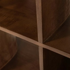 Тъмнокафява библиотека от масивно манго 130x180x35 cm Sinne – WOOOD