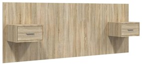 3115678 vidaXL Горна табла за легло с шкафчета, дъб сонома, инженерно дърво