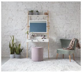 Бяла тоалетка с чекмедже и огледало Leno - Ragaba