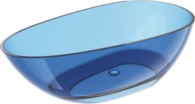 Mexen Glass деним свободностояща прозрачна вана 170 x 85 cm, хромиран изпускател - 58061708507