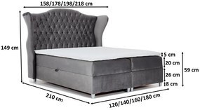Тапицирано легло Livia-Prasino-160 x 200