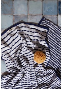 Бяла/синя хавлиена кърпа от тери със смес от бамбук 70x140 cm Nuance – JUNA