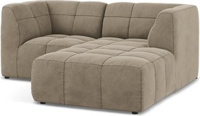 Кафяв кадифен ъглов диван (десен ъгъл) Aloha – Makamii