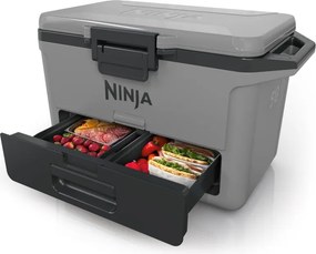 Хладилна кутия Ninja FrostVault FB151EUGY, 47 л, Пасивна, 80 кена, Поддържа лед до 6 дни, Сухо отделение, Сив