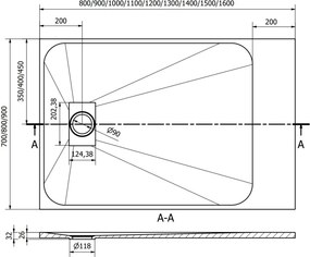 Mexen Hugo правоъгълно корито за душ SMC 100 x 90 см, бяло - 42109010