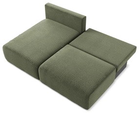 Зелен разтегателен ъглов диван с място за съхранение (ляв ъгъл) Kalena – Makamii