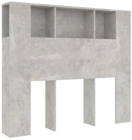 811920 vidaXL Табла за легло тип шкаф, бетонно сива, 120x18,5x102,5 см