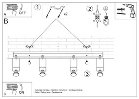 Бяло таванно осветително тяло Toscana - Sollux