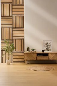 Акустичен декоративен панел atmosphera Colva, MDF, 60x60 cm, Светло дърво