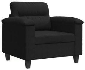 359552 vidaXL Кресло, черен, 60 см, микрофибърен текстил