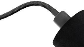 Стенна лампа черна с абажур черен превключвател и гъвкава ръка - Merwe