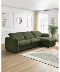 Зелен разтегателен ъглов диван (променлив) Achille – Bobochic Paris