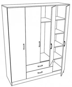 Гардероб IVA 4K2F - 3 цвята