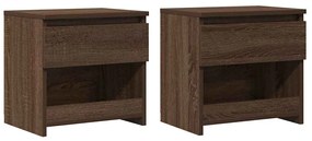 815134 vidaXL Нощни шкафчета, 2 бр, кафяв дъб, 40x30x39 см, инженерно дърво