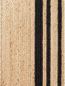 Черна/в естествен цвят двустранна/ръчно изработена ютена пътека 70x200 cm Jutta – Hanse Home