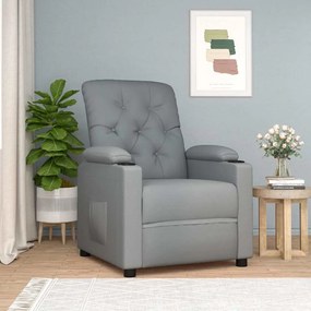 339102 vidaXL Реклайнер стол, светлосив, текстил