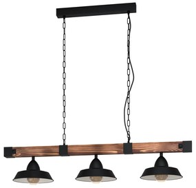 Висящо осветително тяло в черен и естествен цвят с метален абажур OLDBURY – EGLO