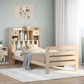 3309980 vidaXL Легло с рафтове за книги, без матрак, 90x190 см, бор масив