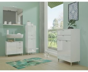 Стенно огледало със светлина/с рафт 76x75 cm – Germania