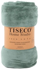 Зелено микро плюшено одеяло , 220 x 240 cm - Tiseco Home Studio