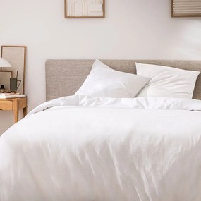 Бяло двойно /удължено 3 части памучно спално бельо 240x220 cm Meline – douceur d'intérieur