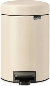 Кош за боклук с педал Brabantia NewIcon 1005523, 3 л, Плавно затваряне, Противоплъзгаща основа, Бежов