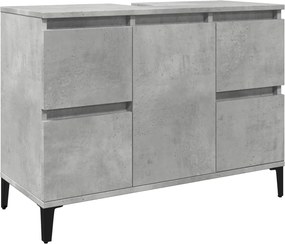 857128 vidaXL Шкаф за мивка, бетонно сиво, 80x33x60 см, инженерно дърво