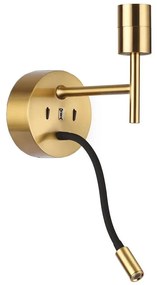 Ideal Lux - LED гъвкава лампа SET 1xE27/42W/230V + LED/3W/230V златна