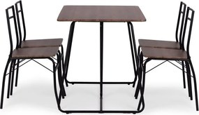 Трапезен комплект - маса + 4 стола PARIS Кафяво