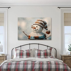 Картина на платно Коледна – Радостен снежен човек