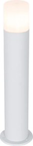 Стояща външна лампа бяла с опал абажур 50см - Odense