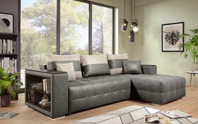 Разтегателен ъглов диван с подлакътник етажерка Мелвин S