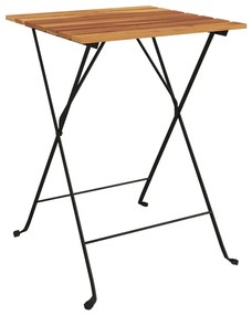 319978 vidaXL Сгъваема бистро маса, 55x54x71 см, тиково дърво масив и стомана