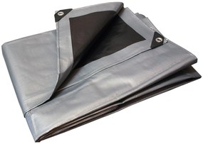 Брезент сребърно - черен 10x12 м 260 г/м2