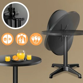 Бар маса с регулируема височина Ø60 cm - 70/115 cm, черна