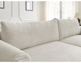 Кремав разтегателен ъглов диван от рипсено кадифе (десен ъгъл) Lucien – Bobochic Paris