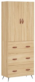 3195822 vidaXL Висок шкаф, дъб сонома, 69,5x34x180 см, инженерно дърво