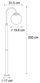 Модерен фенер черен с прозрачно стъкло 200см IP44 - Sfera