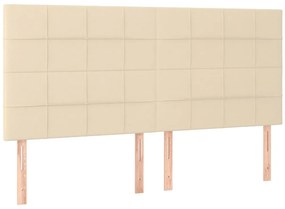 3116351 vidaXL Горни табли за легло, 4 бр, кремави, 90x5x78/88 см, плат